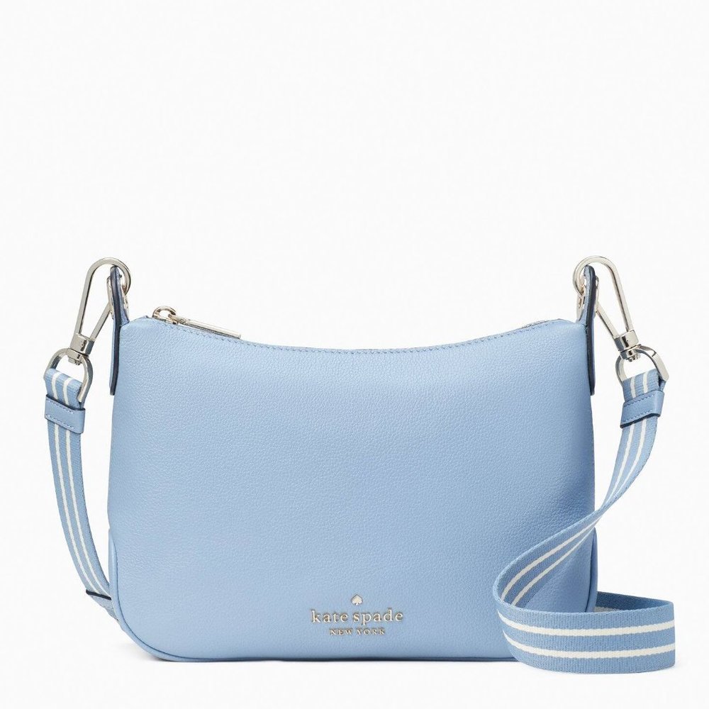 New Kate Spade Rosie Small Crossbody Pebbled Leather Dusty Blue